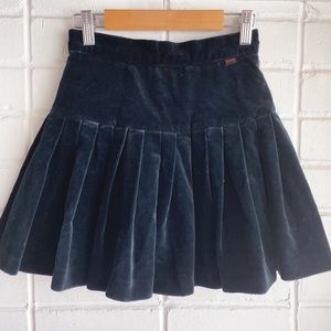 Vintage Guess Marciano Black Velvet Pleated Mini Skirt
